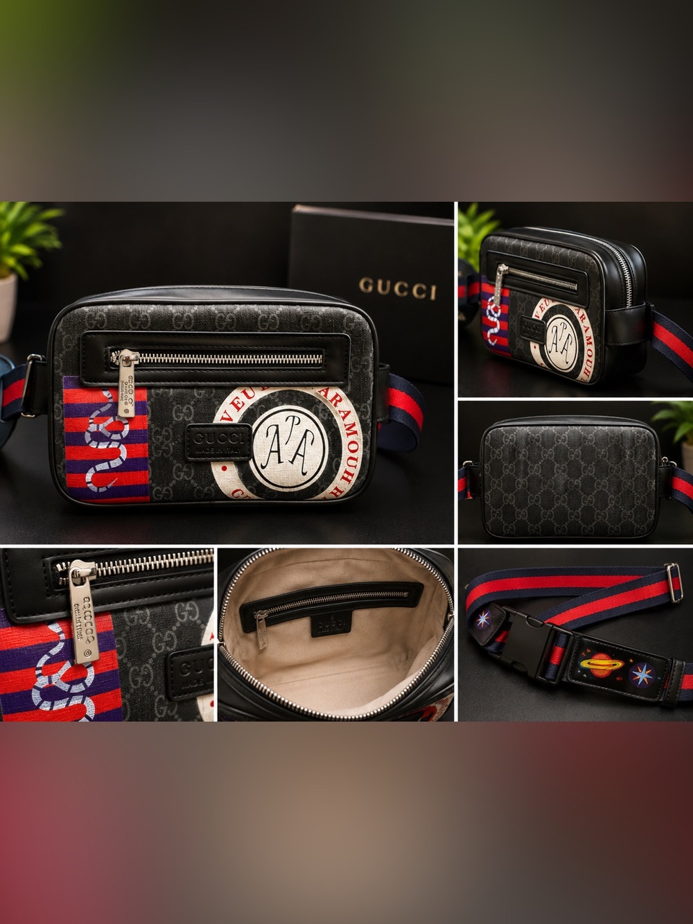 Leather gg fanny pack